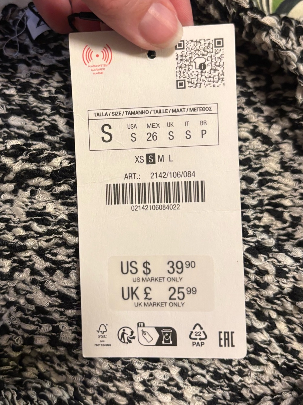 NWT Zara Asymmetric Knit Top sz S - Picture 7 of 7